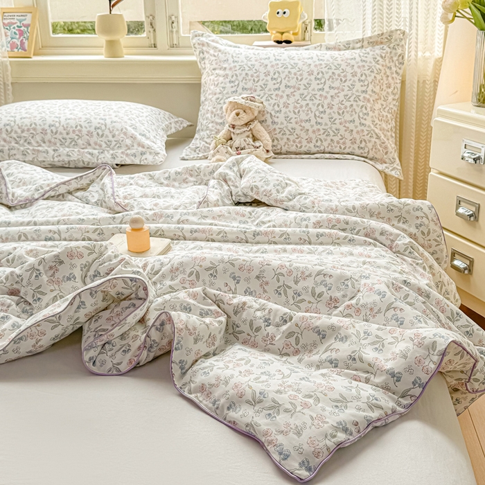 91家纺网 家纺一手货源 找家纺 梵克保罗 2025春夏新款优芙棉单夏被被子被芯 花梦里