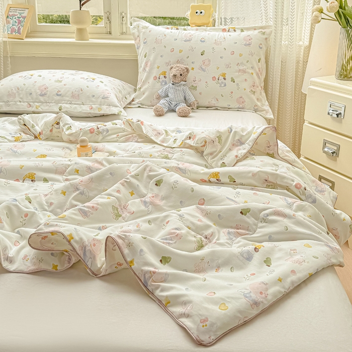 91家纺网 家纺一手货源 找家纺 梵克保罗 2025春夏新款优芙棉单夏被被子被芯 萌宠