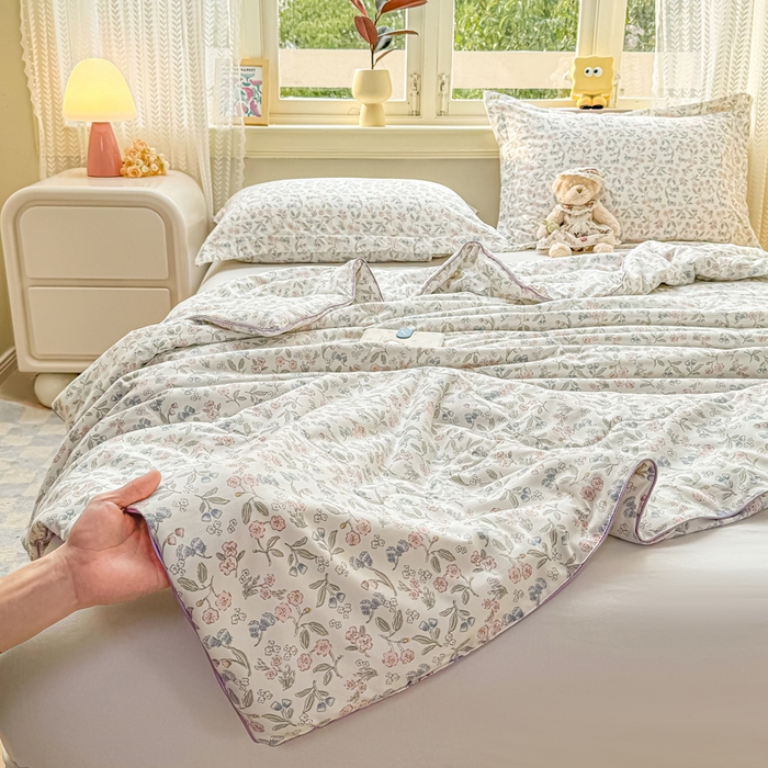 91家纺网 家纺一手货源 找家纺 梵克保罗 2025春夏新款优芙棉单夏被被子被芯 花梦里