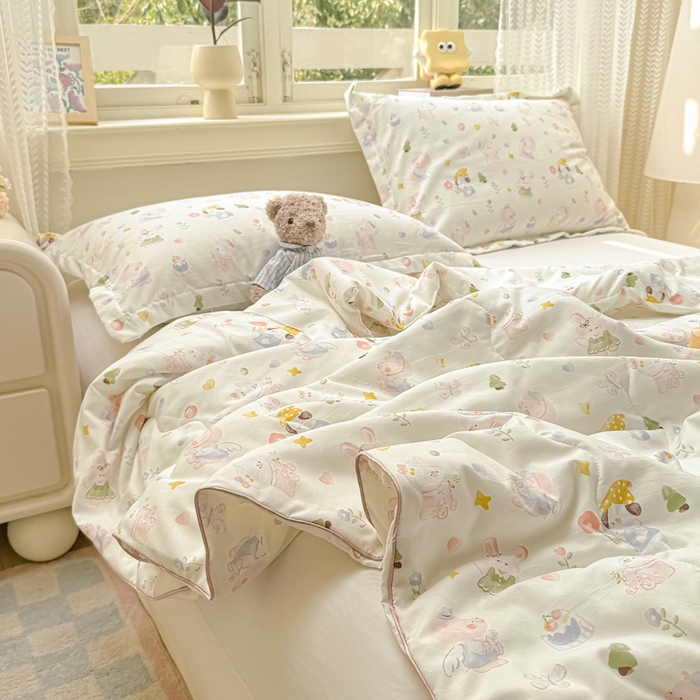 91家纺网 家纺一手货源 找家纺 梵克保罗 2025春夏新款优芙棉单夏被被子被芯 萌宠