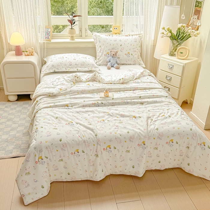 91家纺网 家纺一手货源 找家纺 梵克保罗 2025春夏新款优芙棉单夏被被子被芯 萌宠