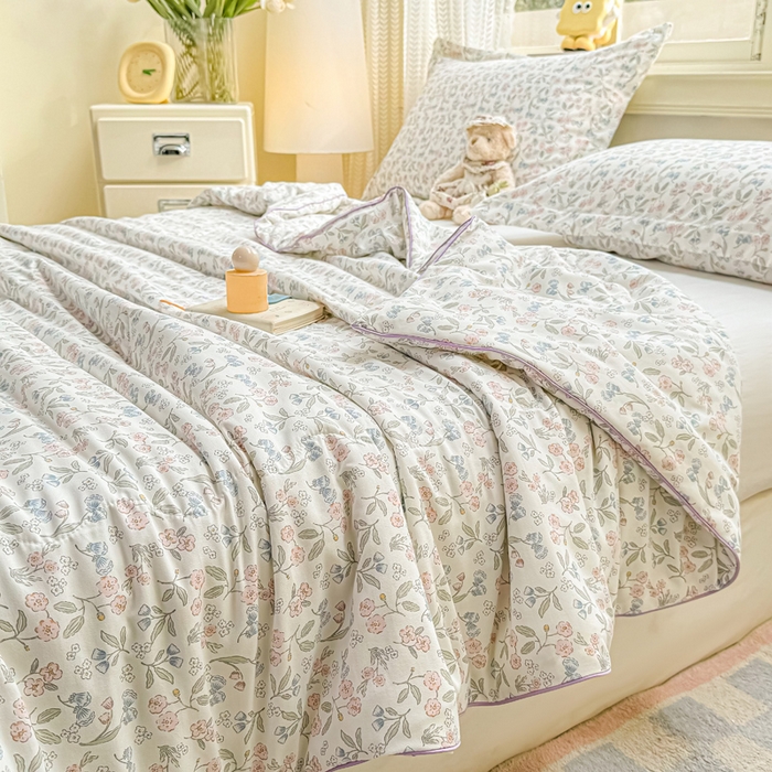 91家纺网 家纺一手货源 找家纺 梵克保罗 2025春夏新款优芙棉单夏被被子被芯 花梦里