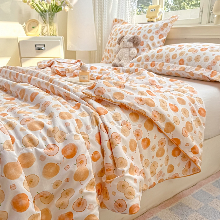 91家纺网 家纺一手货源 找家纺 梵克保罗 2025春夏新款优芙棉单夏被被子被芯 平安果