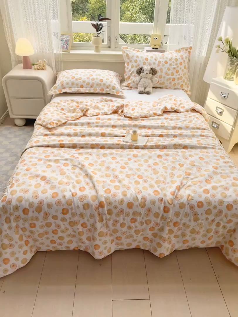 91家纺网 家纺一手货源 找家纺 梵克保罗 2025春夏新款优芙棉单夏被被子被芯 平安果