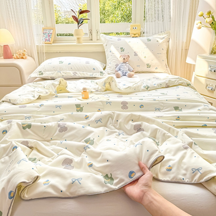 91家纺网 家纺一手货源 找家纺 梵克保罗 2025春夏新款优芙棉单夏被被子被芯 酷卡狗