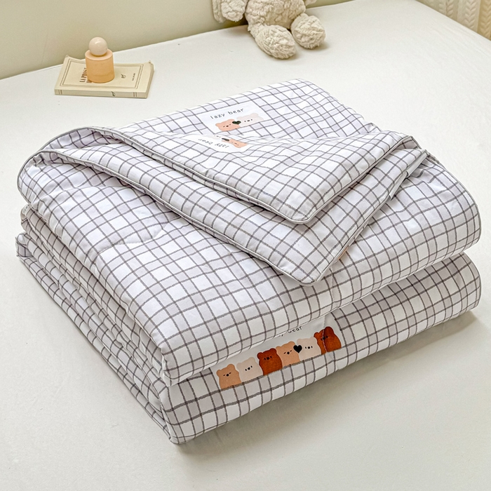 梵克保罗 2025春夏新款优芙棉单夏被被子被芯 格子熊