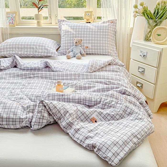 91家纺网 家纺一手货源 找家纺 梵克保罗 2025春夏新款优芙棉单夏被被子被芯 格子熊