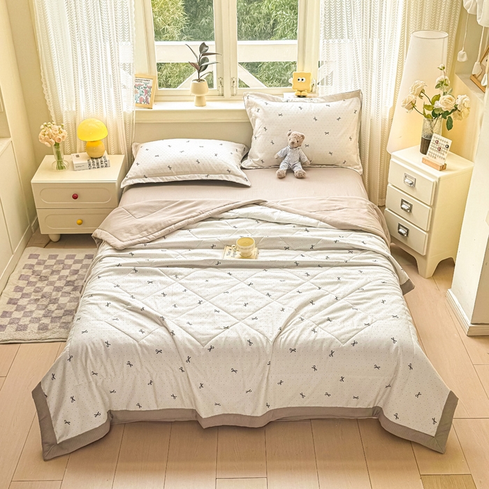 梵克保罗 2025新款印花单夏被被子被芯夏被四件套 幸运蝴蝶结