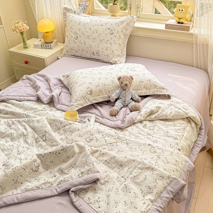 91家纺网 家纺一手货源 找家纺 梵克保罗 2025新款印花单夏被被子被芯夏被四件套 初悦