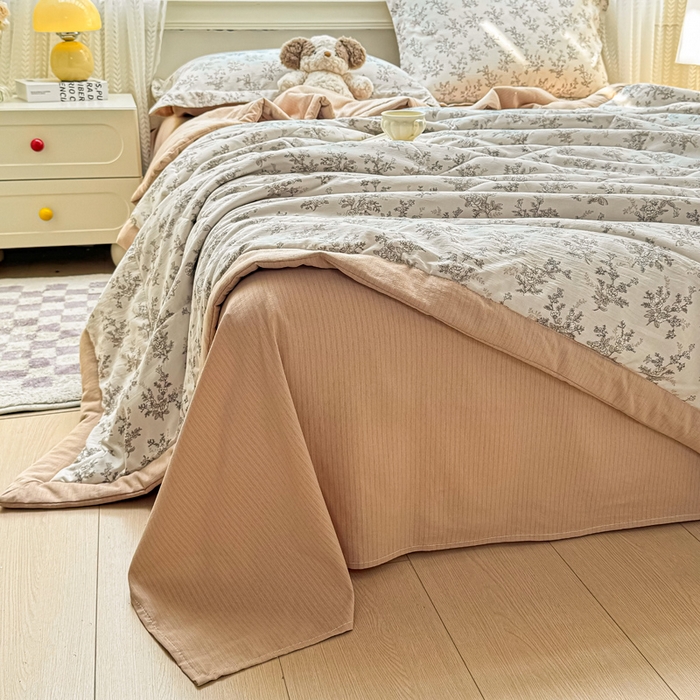 91家纺网 家纺一手货源 找家纺 梵克保罗 2025新款印花单夏被被子被芯夏被四件套 花满天