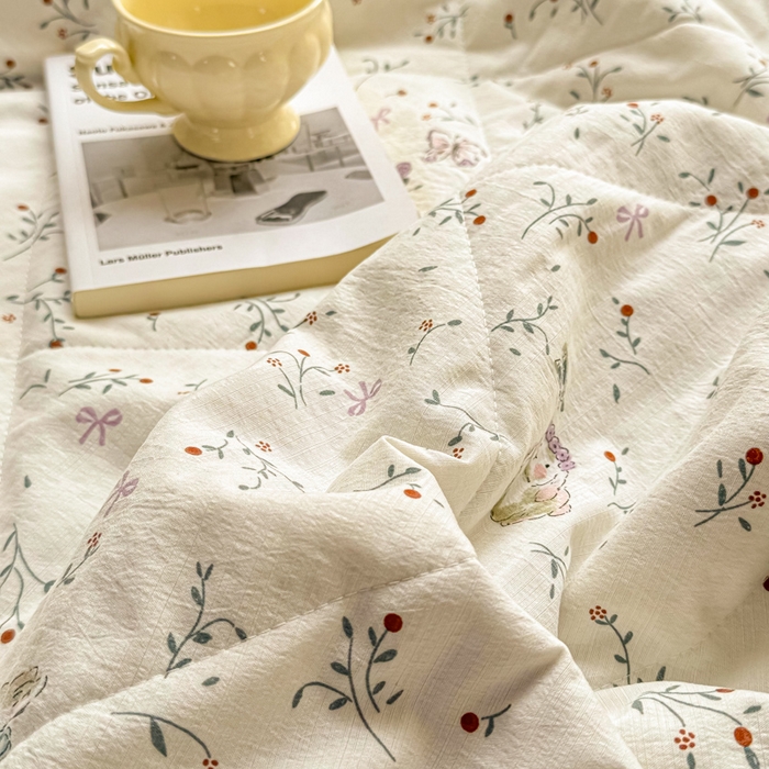 91家纺网 家纺一手货源 找家纺 梵克保罗 2025新款印花单夏被被子被芯夏被四件套 初悦