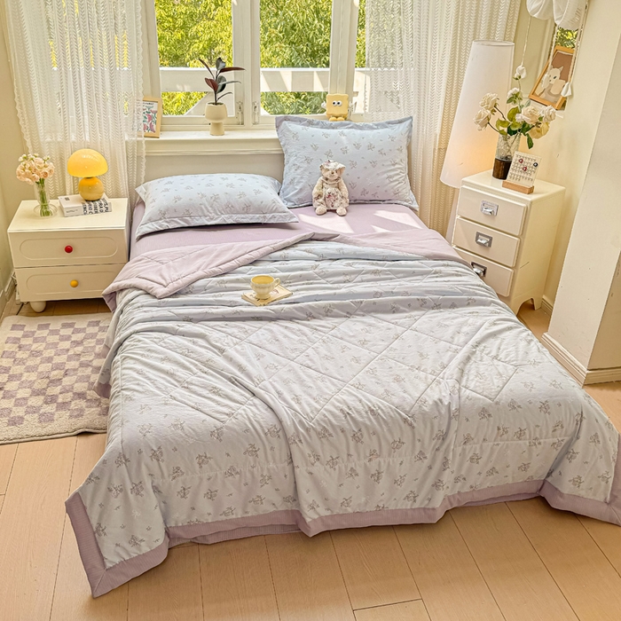 91家纺网 家纺一手货源 找家纺 梵克保罗 2025新款印花单夏被被子被芯夏被四件套 半夏微风