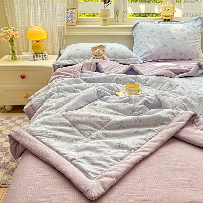 91家纺网 家纺一手货源 找家纺 梵克保罗 2025新款印花单夏被被子被芯夏被四件套 半夏微风