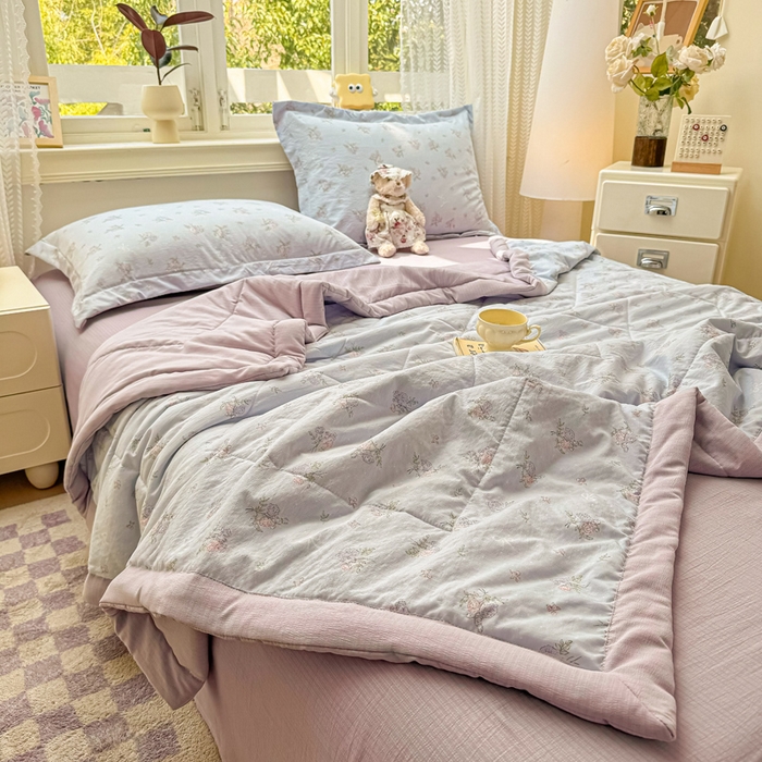 91家纺网 家纺一手货源 找家纺 梵克保罗 2025新款印花单夏被被子被芯夏被四件套 半夏微风