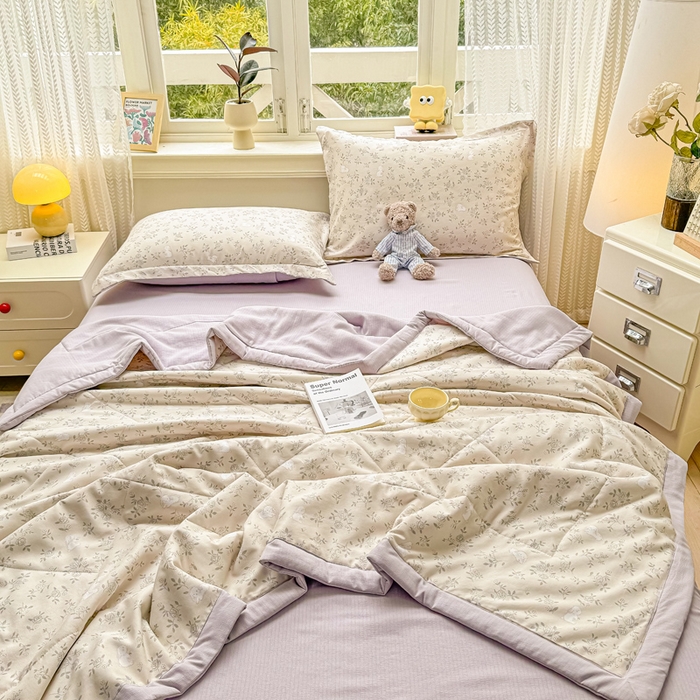 91家纺网 家纺一手货源 找家纺 梵克保罗 2025新款印花单夏被被子被芯夏被四件套 简花小图