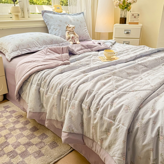 91家纺网 家纺一手货源 找家纺 梵克保罗 2025新款印花单夏被被子被芯夏被四件套 半夏微风