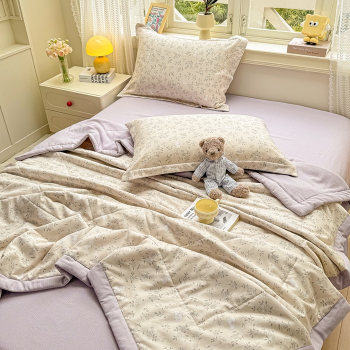 91家纺网 家纺一手货源 找家纺 梵克保罗 2025新款印花单夏被被子被芯夏被四件套 简花小图