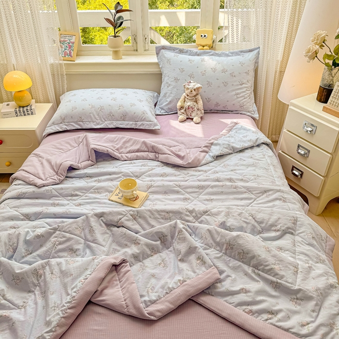 91家纺网 家纺一手货源 找家纺 梵克保罗 2025新款印花单夏被被子被芯夏被四件套 半夏微风