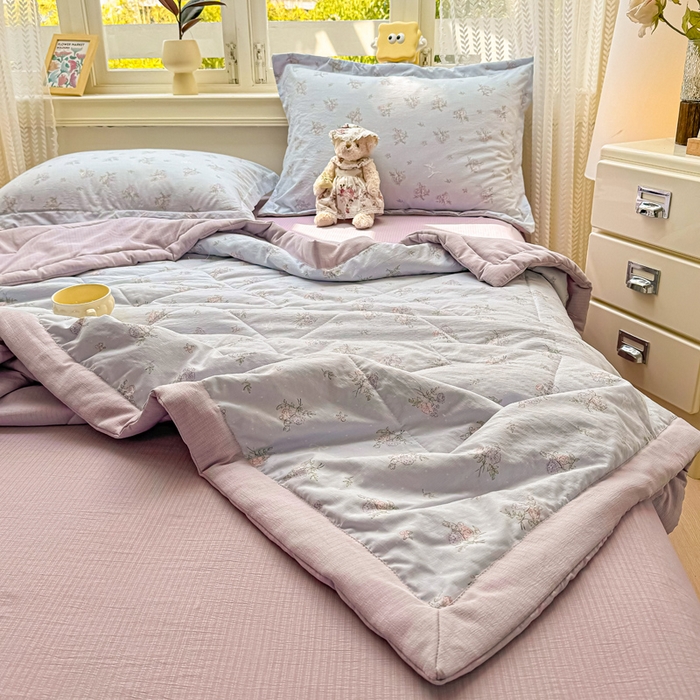 91家纺网 家纺一手货源 找家纺 梵克保罗 2025新款印花单夏被被子被芯夏被四件套 半夏微风