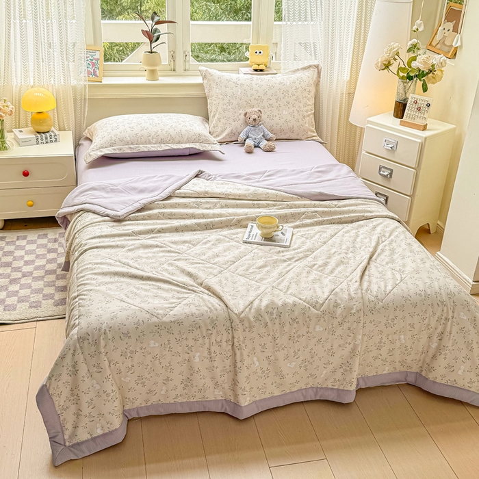 91家纺网 家纺一手货源 找家纺 梵克保罗 2025新款印花单夏被被子被芯夏被四件套 简花小图