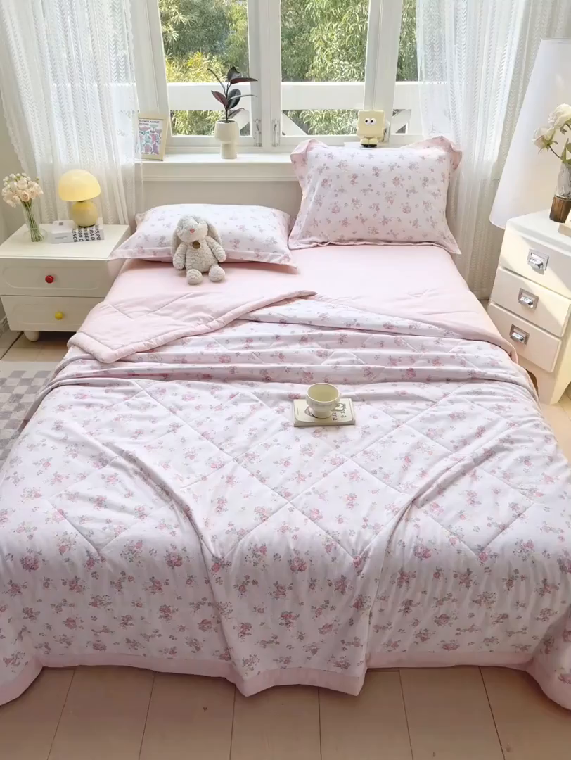 91家纺网 家纺一手货源 找家纺 梵克保罗 2025新款印花单夏被被子被芯夏被四件套 半夏微风