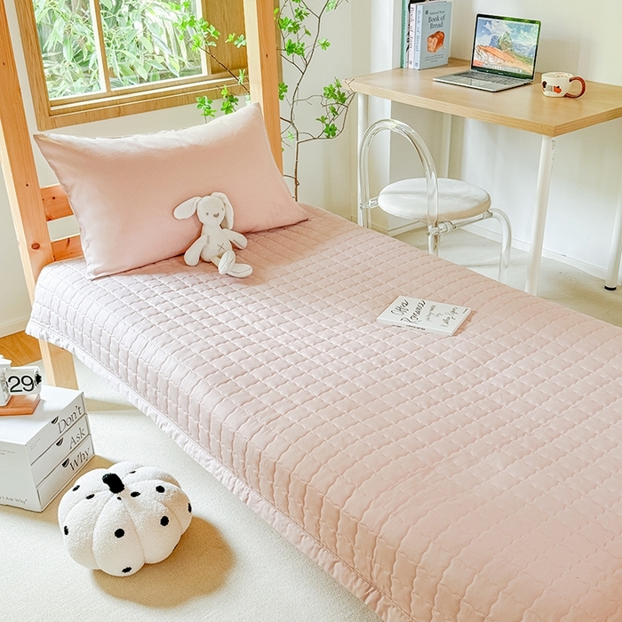 91家纺网 家纺一手货源 找家纺 （总）拾物记 2025新款13372全棉纯棉加厚床盖学生宿舍三件套上下铺三件套