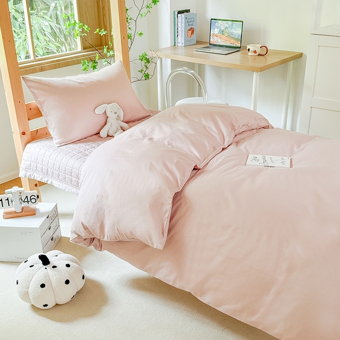 91家纺网 家纺一手货源 找家纺 （总）拾物记 2025新款13372全棉纯棉加厚床盖学生宿舍三件套上下铺三件套