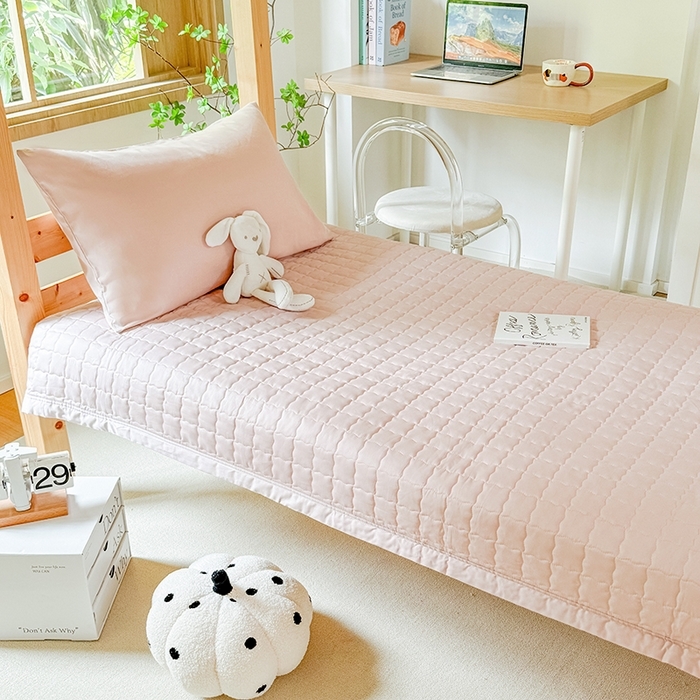 91家纺网 家纺一手货源 找家纺 （总）拾物记 2025新款13372全棉纯棉加厚床盖学生宿舍三件套上下铺三件套