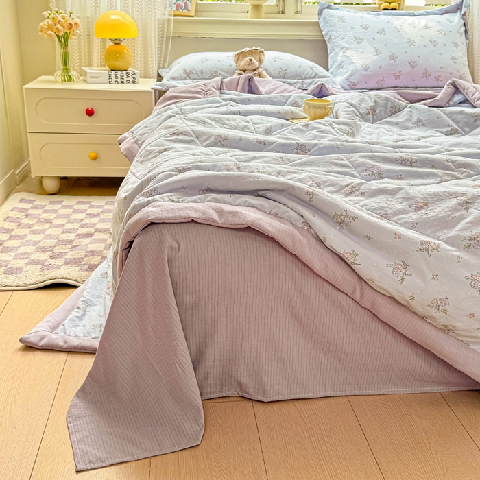 91家纺网 家纺一手货源 找家纺 梵克保罗 2025新款印花单夏被被子被芯夏被四件套 半夏微风