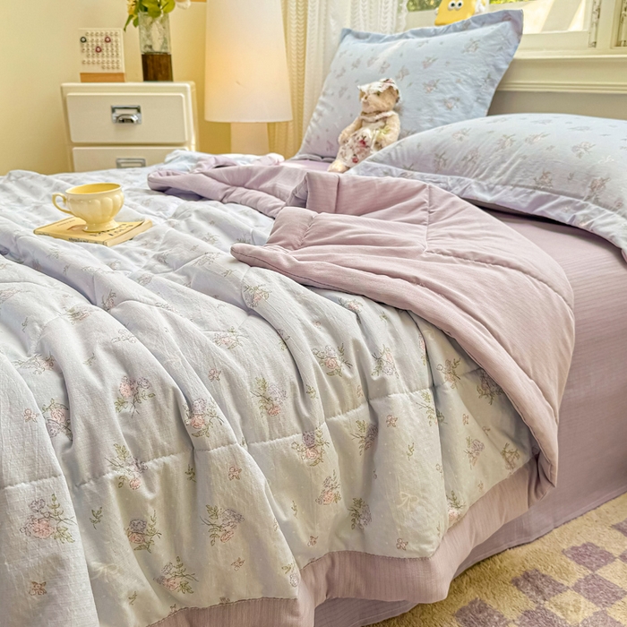 91家纺网 家纺一手货源 找家纺 梵克保罗 2025新款印花单夏被被子被芯夏被四件套 半夏微风