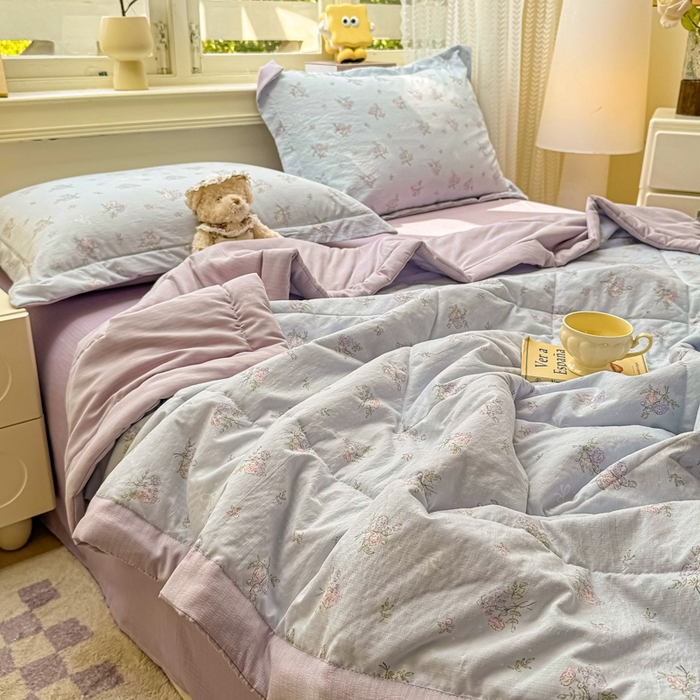 91家纺网 家纺一手货源 找家纺 梵克保罗 2025新款印花单夏被被子被芯夏被四件套 半夏微风