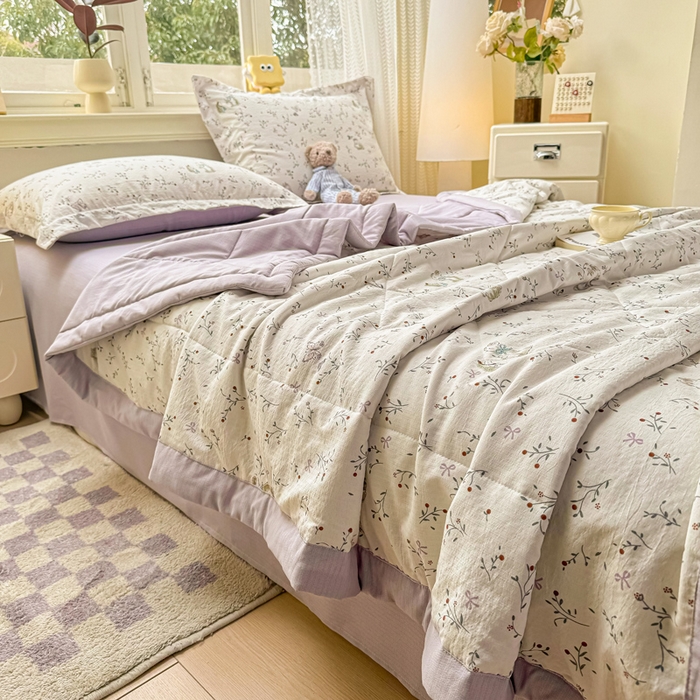 91家纺网 家纺一手货源 找家纺 梵克保罗 2025新款印花单夏被被子被芯夏被四件套 初悦