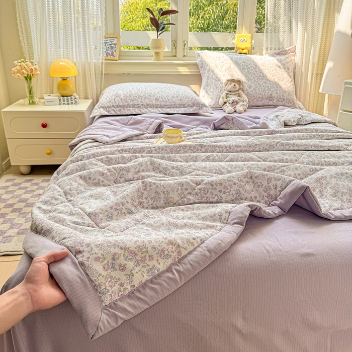 91家纺网 家纺一手货源 找家纺 梵克保罗 2025新款印花单夏被被子被芯夏被四件套 花都盛宴