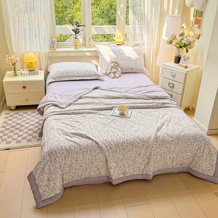 91家纺网 家纺一手货源 找家纺 梵克保罗 2025新款印花单夏被被子被芯夏被四件套 花都盛宴