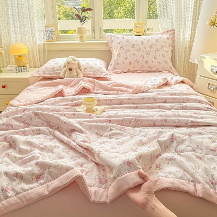 91家纺网 家纺一手货源 找家纺 梵克保罗 2025新款印花单夏被被子被芯夏被四件套 晚风