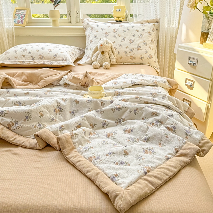 91家纺网 家纺一手货源 找家纺 梵克保罗 2025新款印花单夏被被子被芯夏被四件套 初恋满满