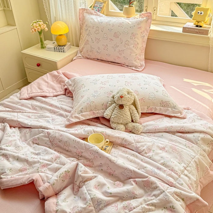 91家纺网 家纺一手货源 找家纺 梵克保罗 2025新款印花单夏被被子被芯夏被四件套 萌宠乐园