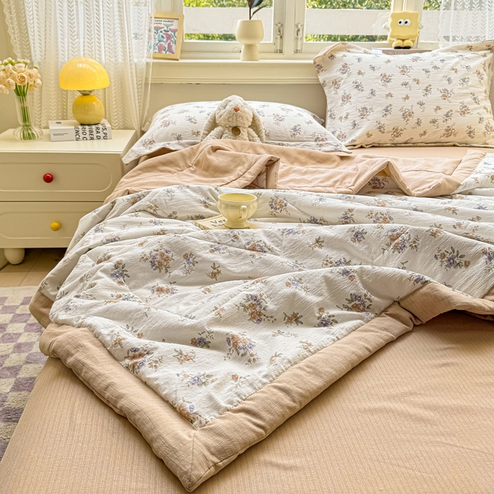 91家纺网 家纺一手货源 找家纺 梵克保罗 2025新款印花单夏被被子被芯夏被四件套 初恋满满