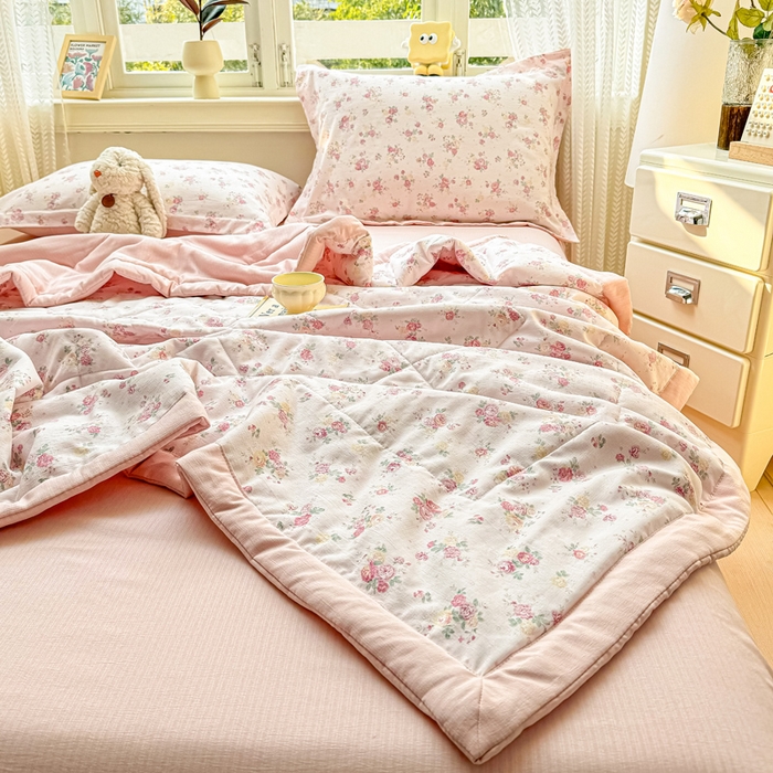 91家纺网 家纺一手货源 找家纺 梵克保罗 2025新款印花单夏被被子被芯夏被四件套 晚风