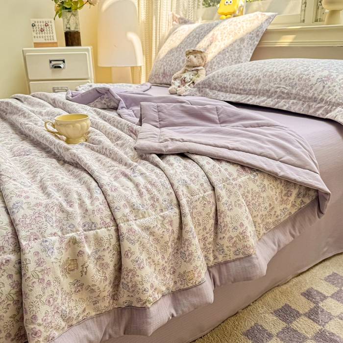 91家纺网 家纺一手货源 找家纺 梵克保罗 2025新款印花单夏被被子被芯夏被四件套 花都盛宴