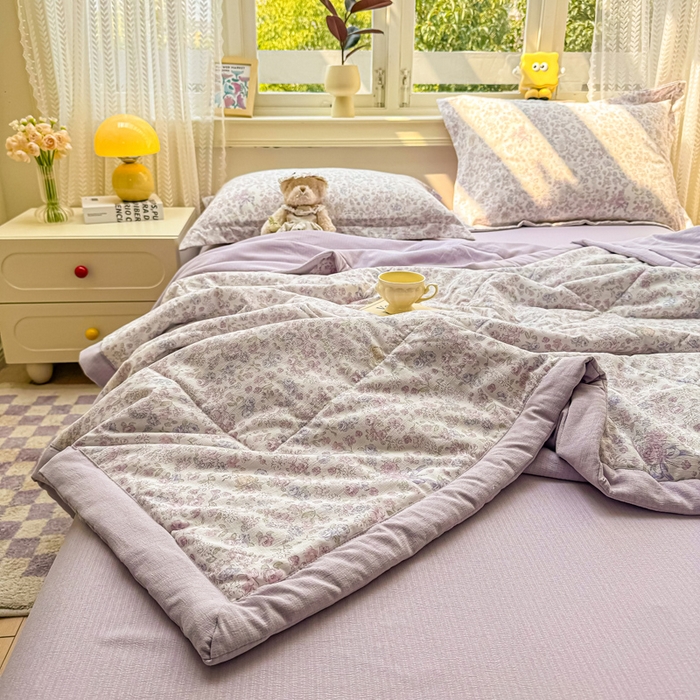 91家纺网 家纺一手货源 找家纺 梵克保罗 2025新款印花单夏被被子被芯夏被四件套 花都盛宴