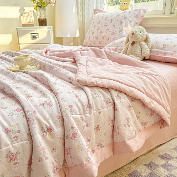 91家纺网 家纺一手货源 找家纺 梵克保罗 2025新款印花单夏被被子被芯夏被四件套 晚风