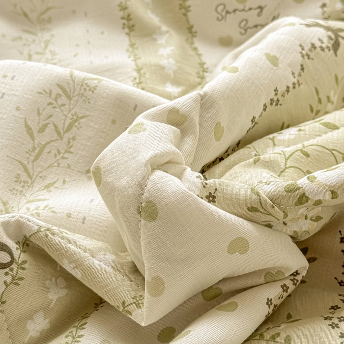 91家纺网 家纺一手货源 找家纺 梵克保罗 2025新款印花单夏被被子被芯夏被四件套 蝴蝶结-绿