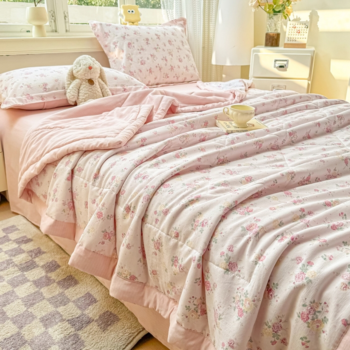 91家纺网 家纺一手货源 找家纺 梵克保罗 2025新款印花单夏被被子被芯夏被四件套 晚风