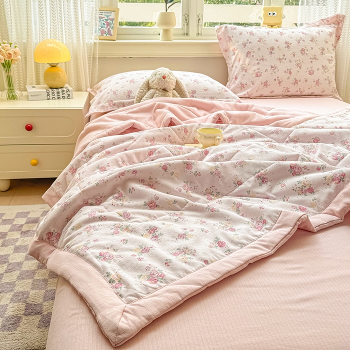 91家纺网 家纺一手货源 找家纺 梵克保罗 2025新款印花单夏被被子被芯夏被四件套 晚风