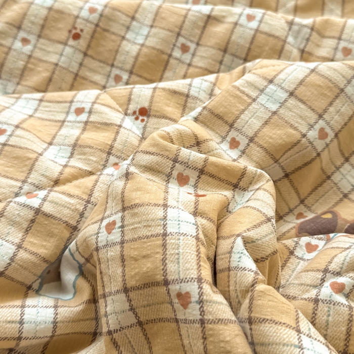 91家纺网 家纺一手货源 找家纺 梵克保罗 2025新款印花单夏被被子被芯夏被四件套 格子狗