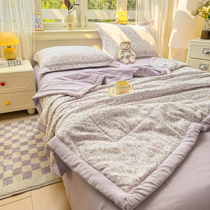 91家纺网 家纺一手货源 找家纺 梵克保罗 2025新款印花单夏被被子被芯夏被四件套 花都盛宴