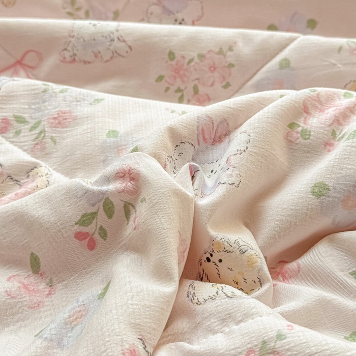 91家纺网 家纺一手货源 找家纺 梵克保罗 2025新款印花单夏被被子被芯夏被四件套 萌宠乐园