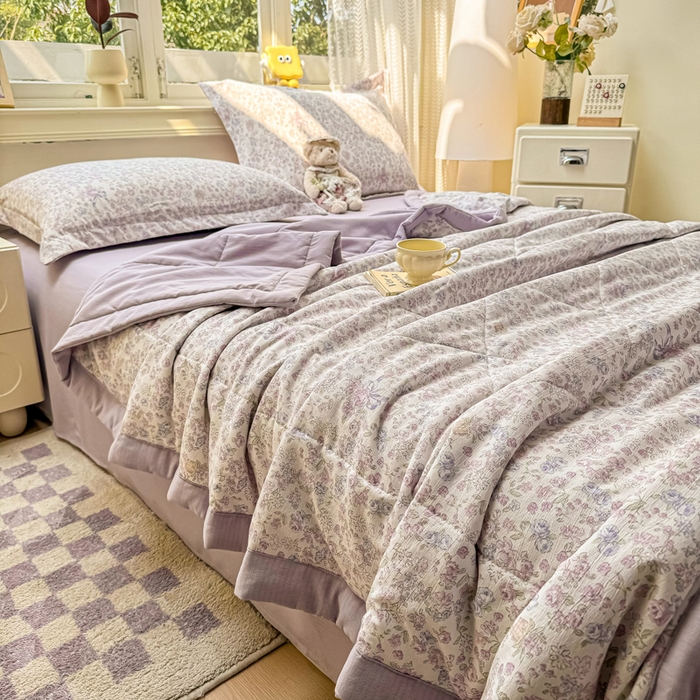 91家纺网 家纺一手货源 找家纺 梵克保罗 2025新款印花单夏被被子被芯夏被四件套 花都盛宴