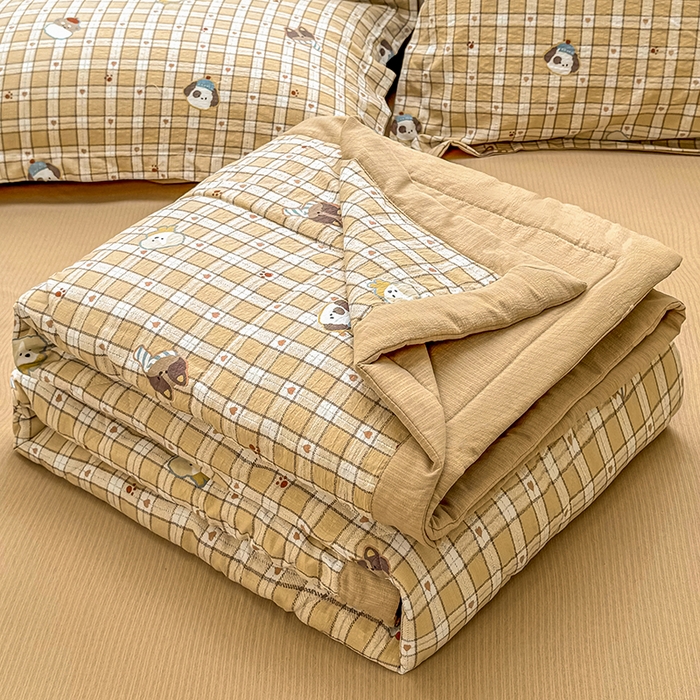 91家纺网 家纺一手货源 找家纺 梵克保罗 2025新款印花单夏被被子被芯夏被四件套 格子狗